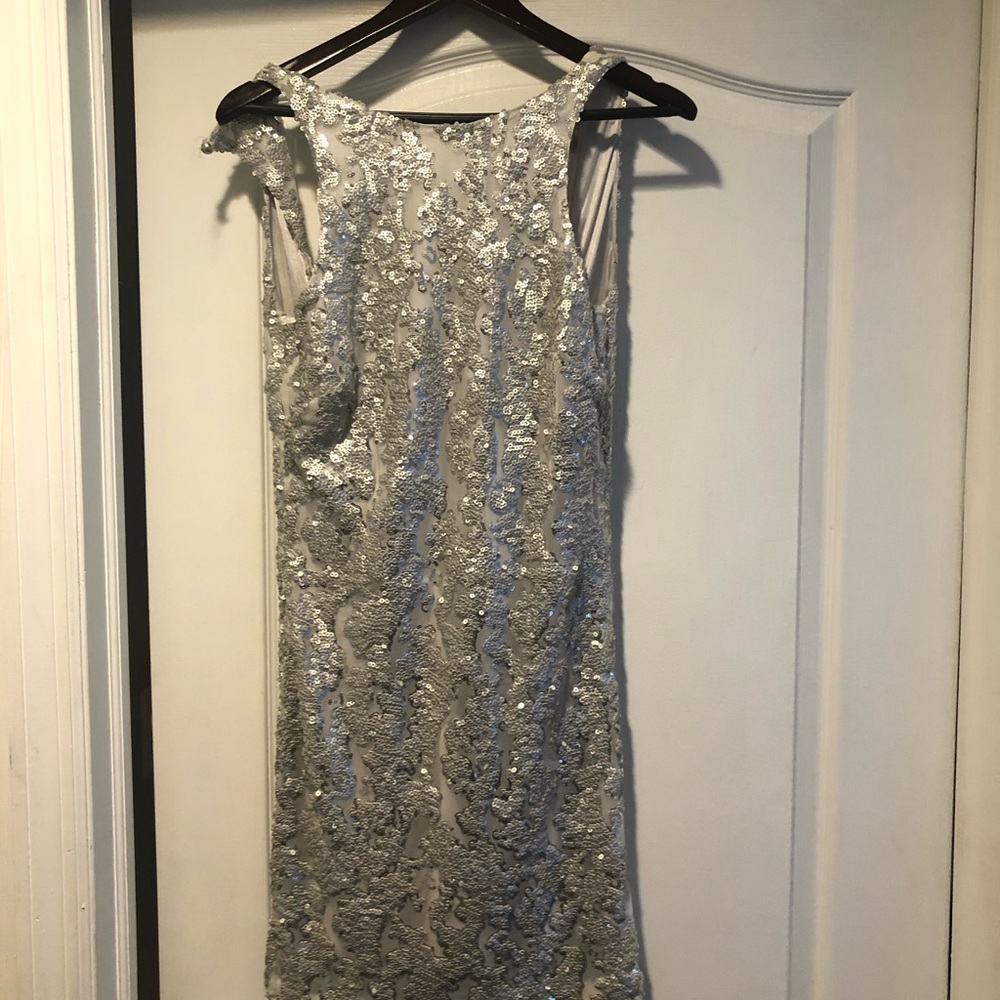 Cache silver sequin dress